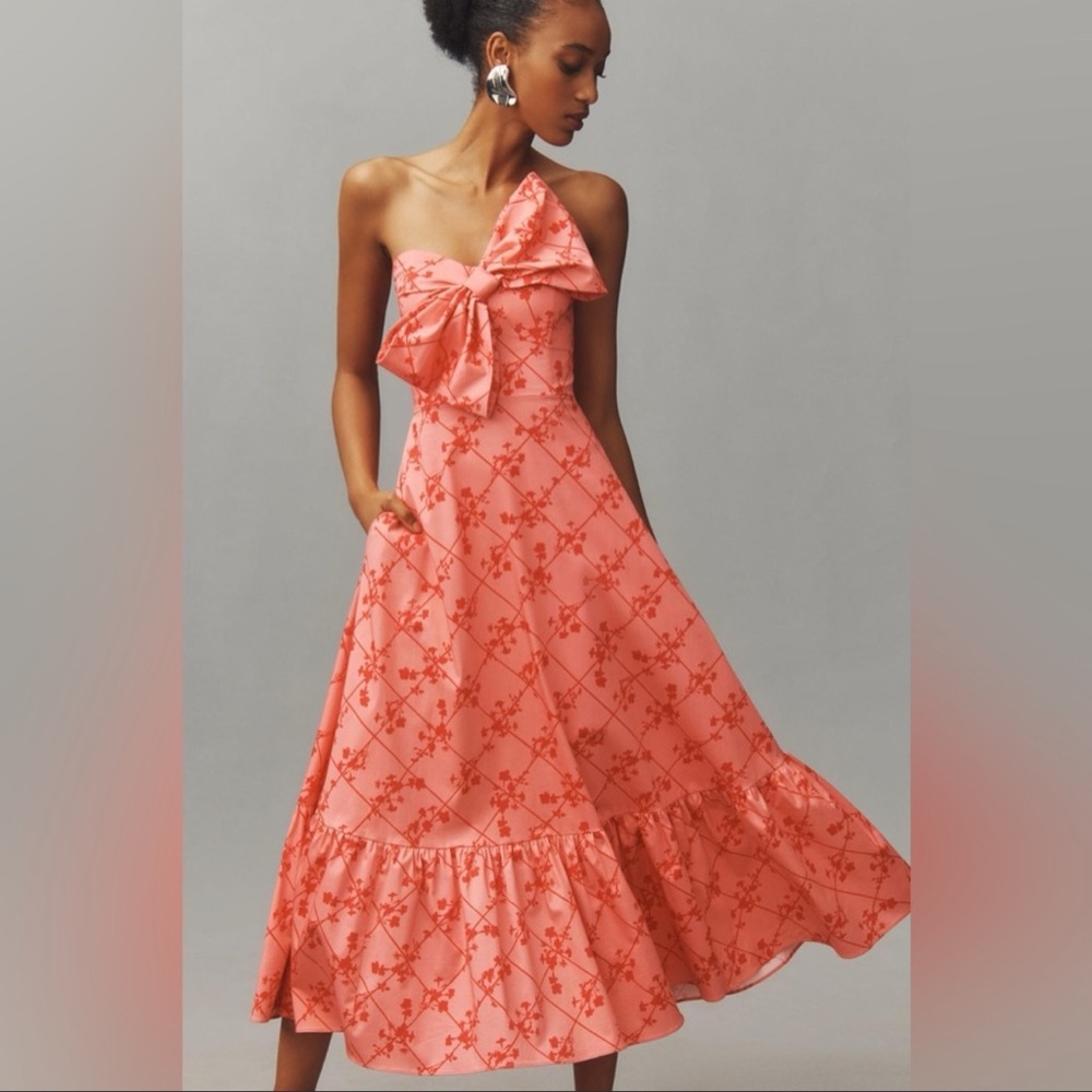 Hutch Pink Bow Tie Printed Dress